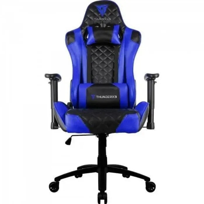 Cadeira Gamer Reclinável Couro Sintético Preta com Apoio Lombar e Braços 2D