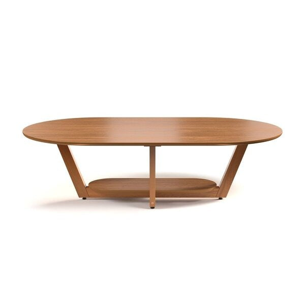 Mesa de Centro Oval Elegance Nature com Acabamento Semi-Brilho