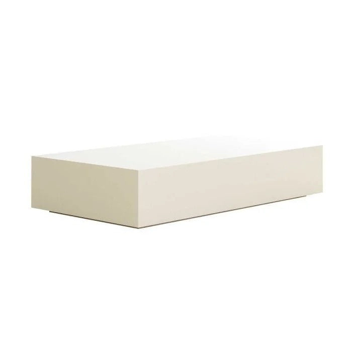 Mesa de Centro Retangular em MDF Branco com Acabamento em Laca Semi-Brilho
