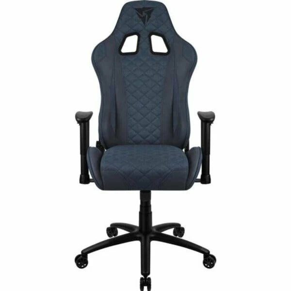 Cadeira Gamer Reclinável Tecido Azul com Apoio de Braços 2D