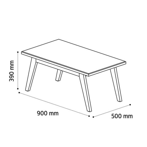 Mesa de Centro Retangular MDF Off White com Tampo de 25 mm