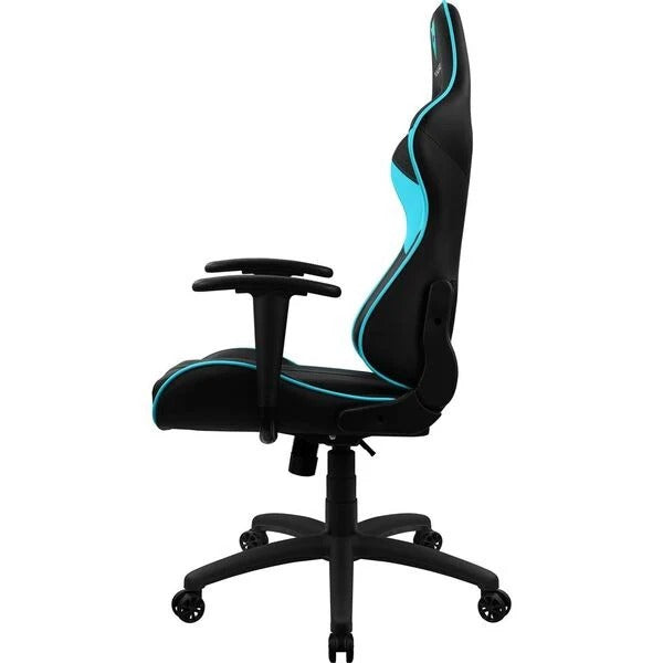 Cadeira Gamer Reclinável Couro Sintético Preto Azul com Almofadas