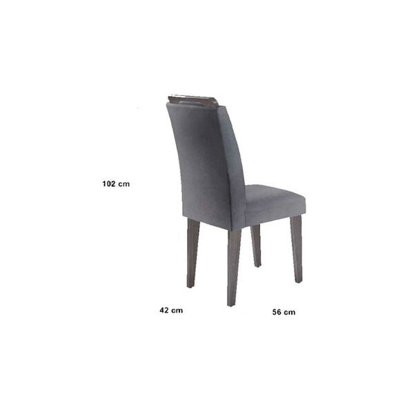 Conjunto Mesa de Jantar Retangular com 6 Cadeiras Estofadas – Bege