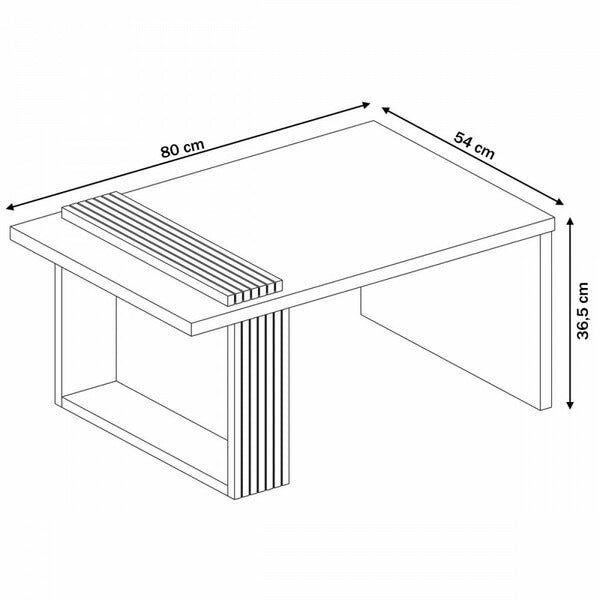 Mesa de Centro JB8020 em MDP Branco com Acabamento Semi-Brilho