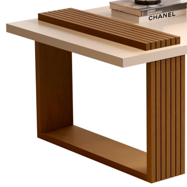Mesa de Centro JB8020 em MDP Branco com Acabamento Semi-Brilho