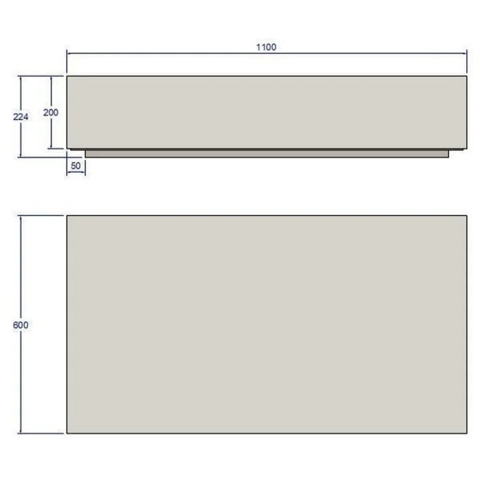 Mesa de Centro Retangular em MDF Branco com Acabamento em Laca Semi-Brilho