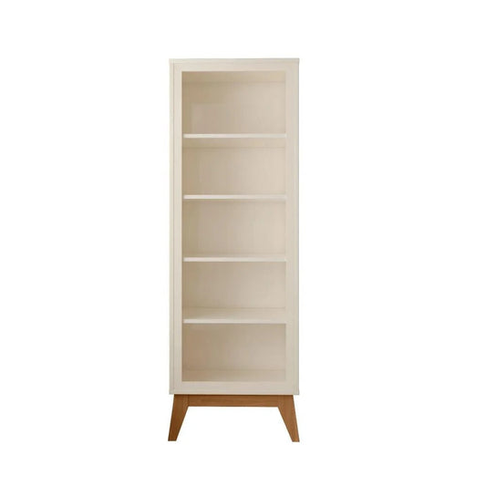 Estante Livreiro Versales Off White/Cedro com 4 Prateleiras e 5 Nichos
