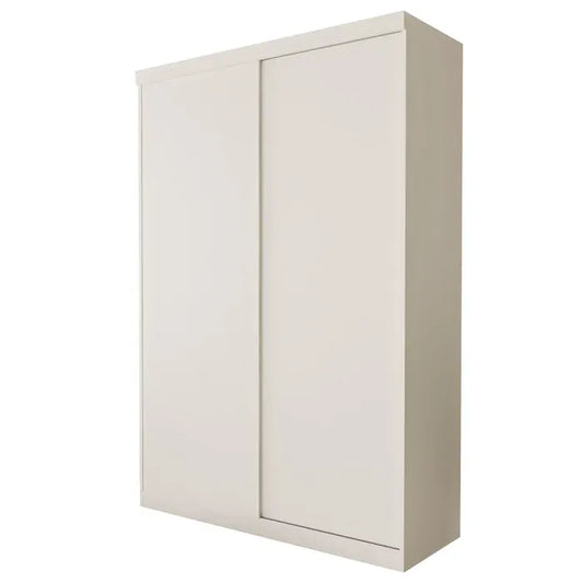 Guarda-Roupa Solteiro com 2 Portas de Correr, 2 Gavetas e Cabideiros – Branco