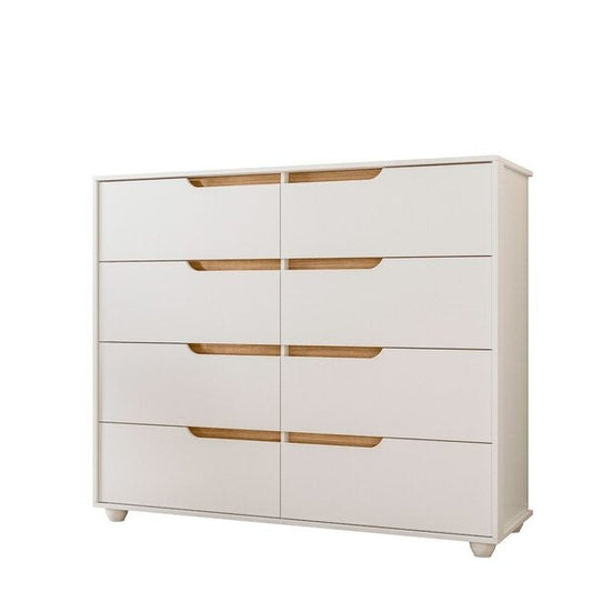 Cômoda 8 Gavetas com Puxador Cava em MDP Acabamento UV Fosco – Branco