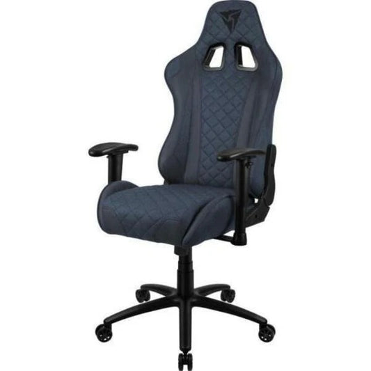 Cadeira Gamer Reclinável Tecido Azul com Apoio de Braços 2D
