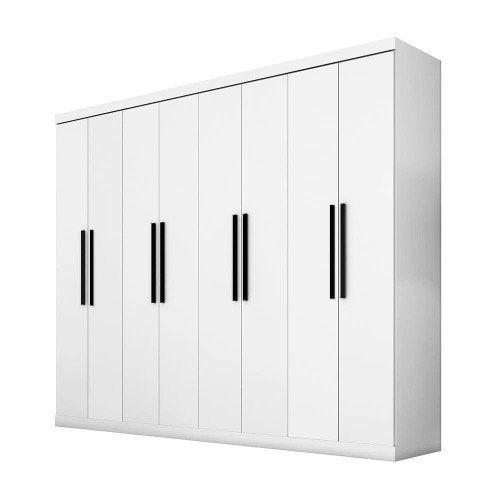 Guarda-Roupa Casal Paris 6 Portas Flex em MDP Branco com Gavetas Internas