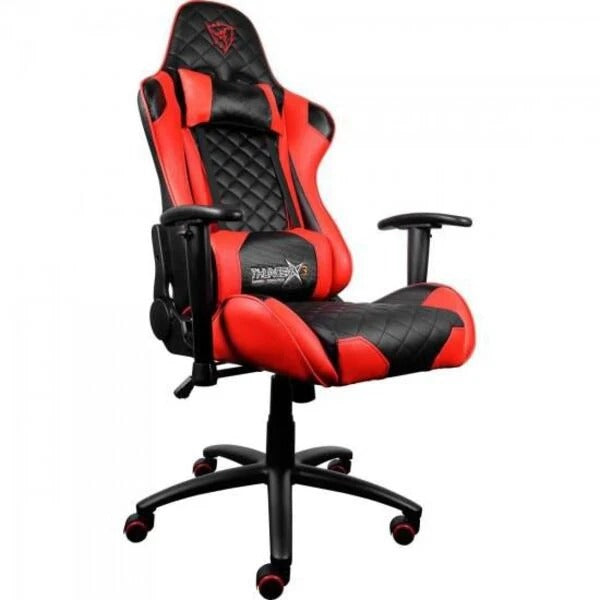 Cadeira Gamer Reclinável Couro Sintético Vermelha com Braços 2D