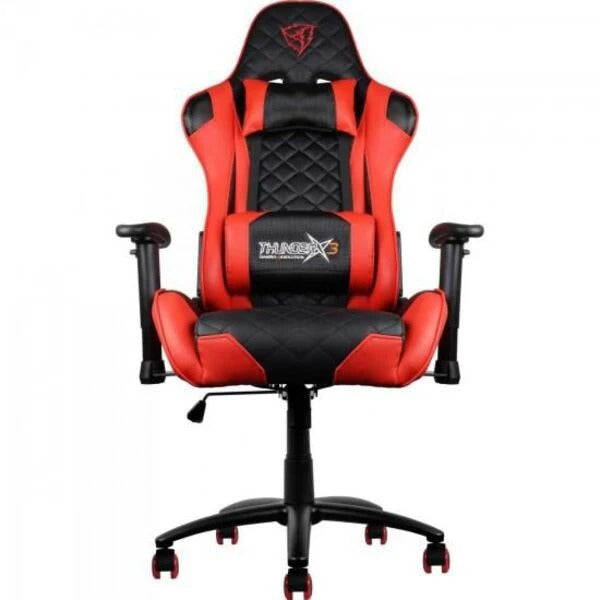 Cadeira Gamer Reclinável Couro Sintético Vermelha com Braços 2D
